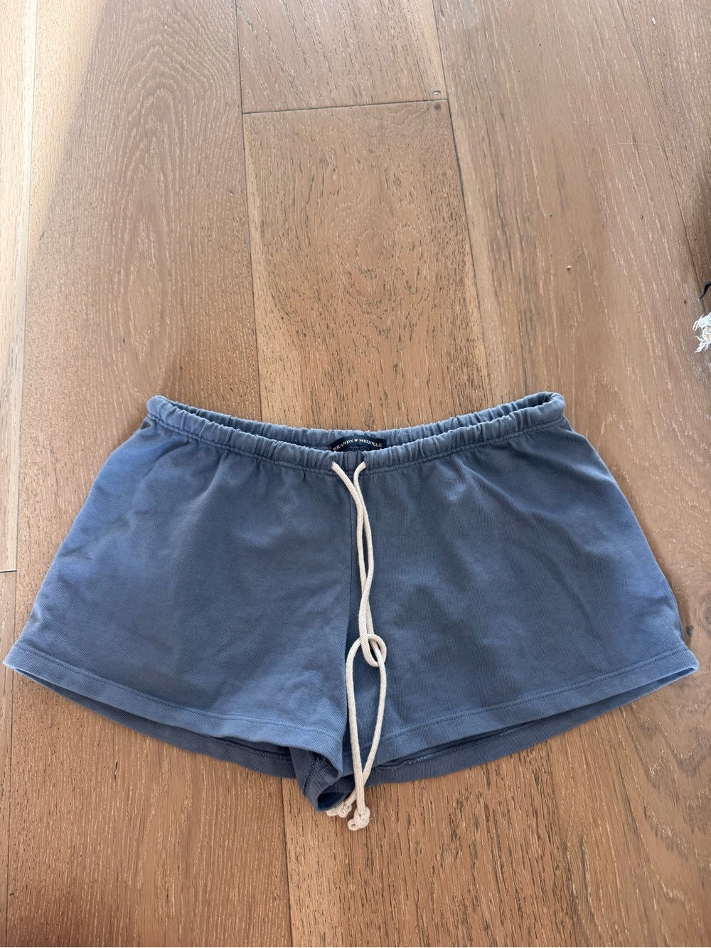 Brandy Melville Washed Blue Drawstring Lounge Shorts